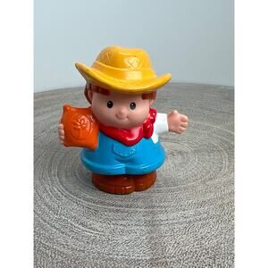 Fisher-Price Little People Barnyard Farmer holding Wheat Grain Bag 2007